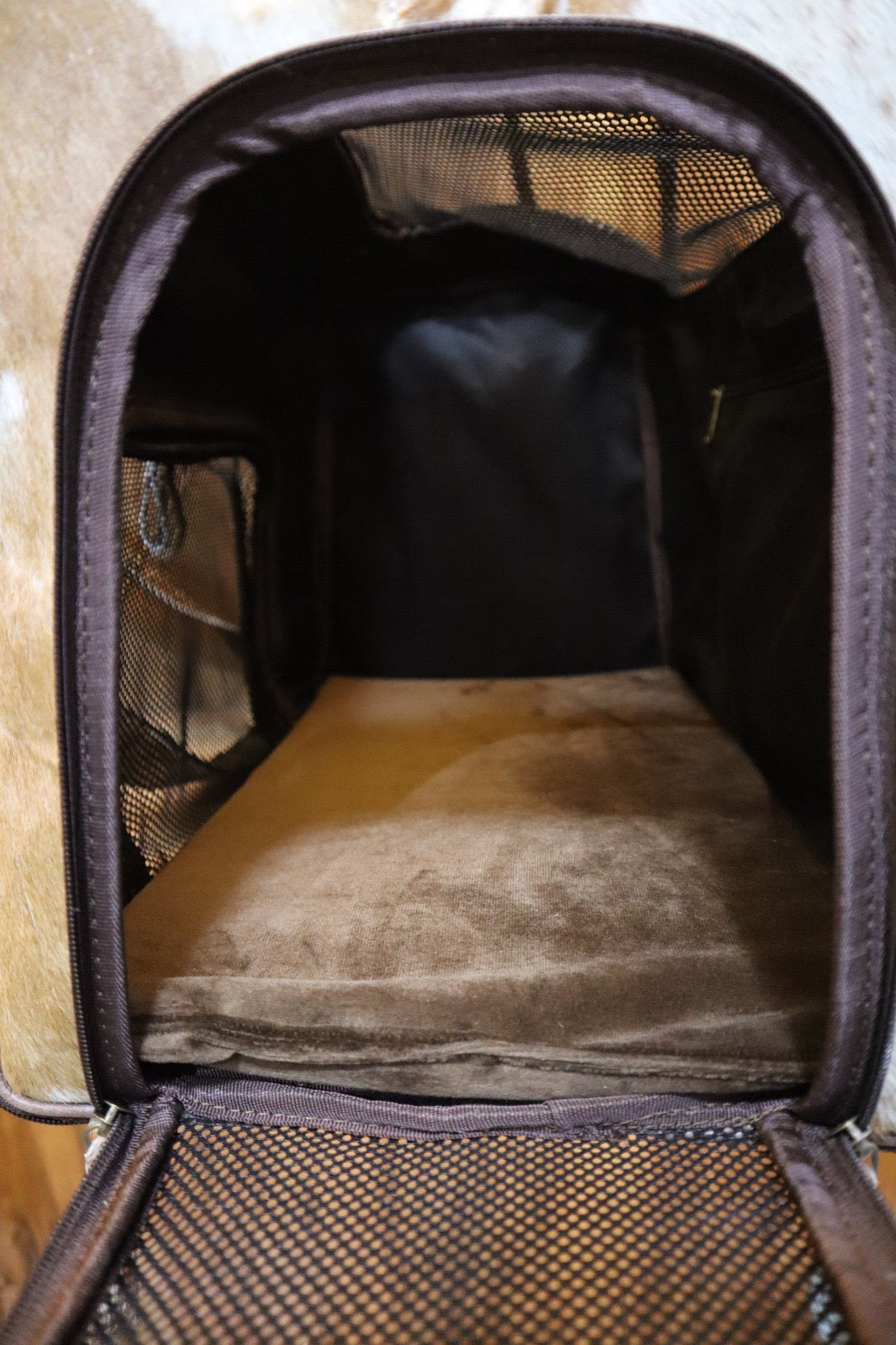 Ranch Rover Cowhide Pet Carrier