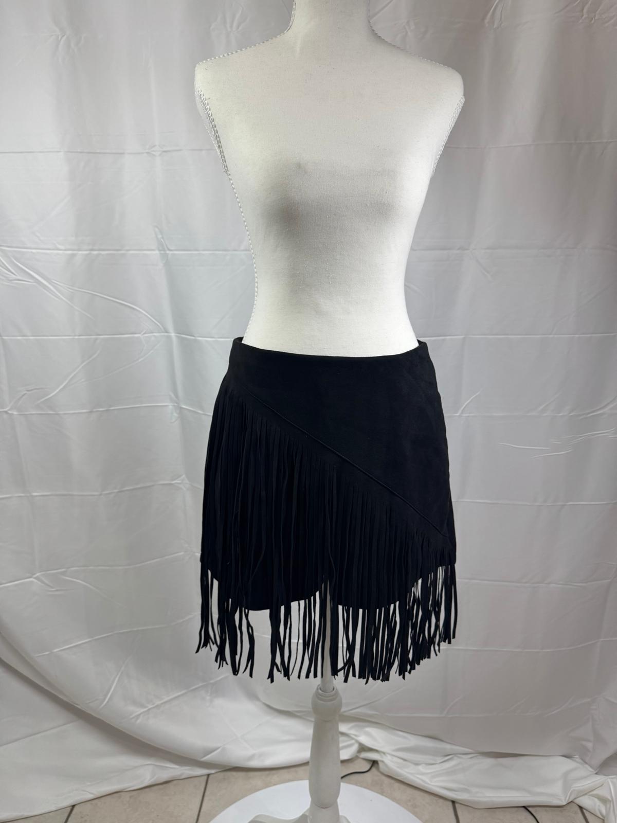 Western Fringe Skort – Black Suedette Cowgirl Boutique Skirt Shorts