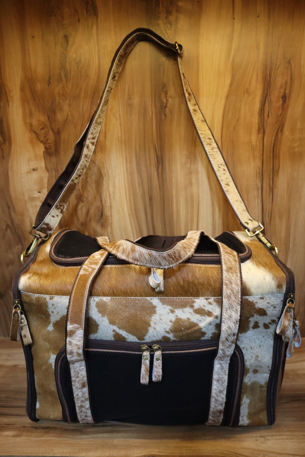 Ranch Rover Cowhide Pet Carrier