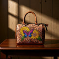 Wild Wings Speedy – Tooled Leather Sunflower & Butterfly Handbag