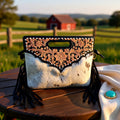 Double Take Genuine Leather & Hair-on-Hide Western Fringe Handbag