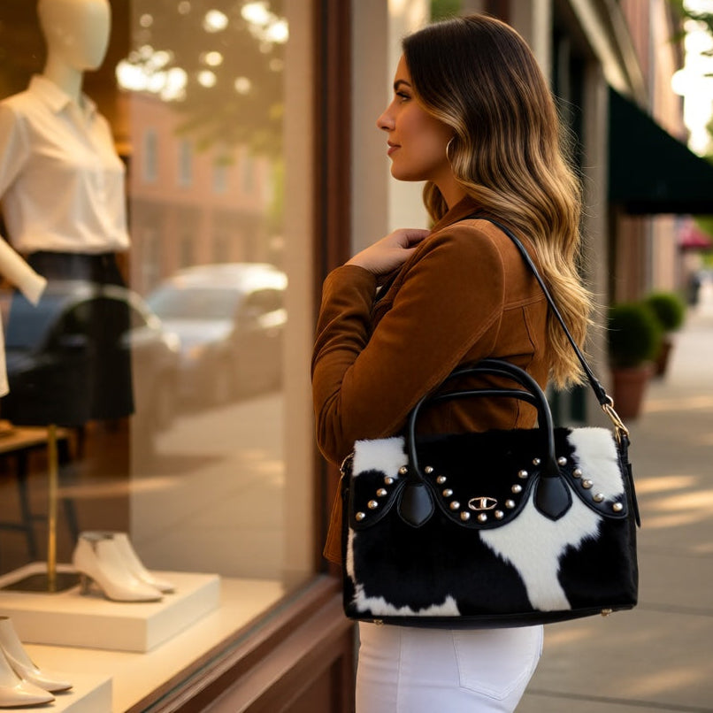 Wild West Duchess Western Cowhide Satchel Handbag