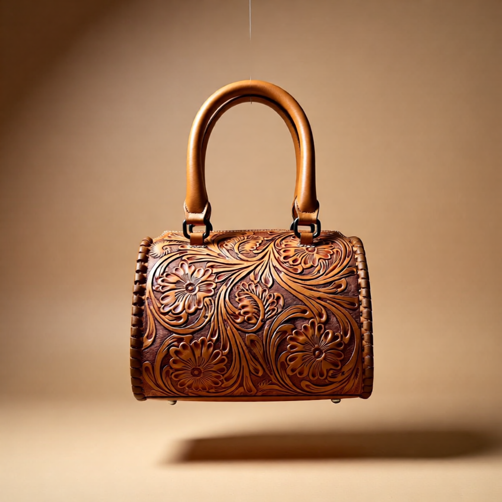 The Amarillo Rose – Hand-Tooled Leather Handbag