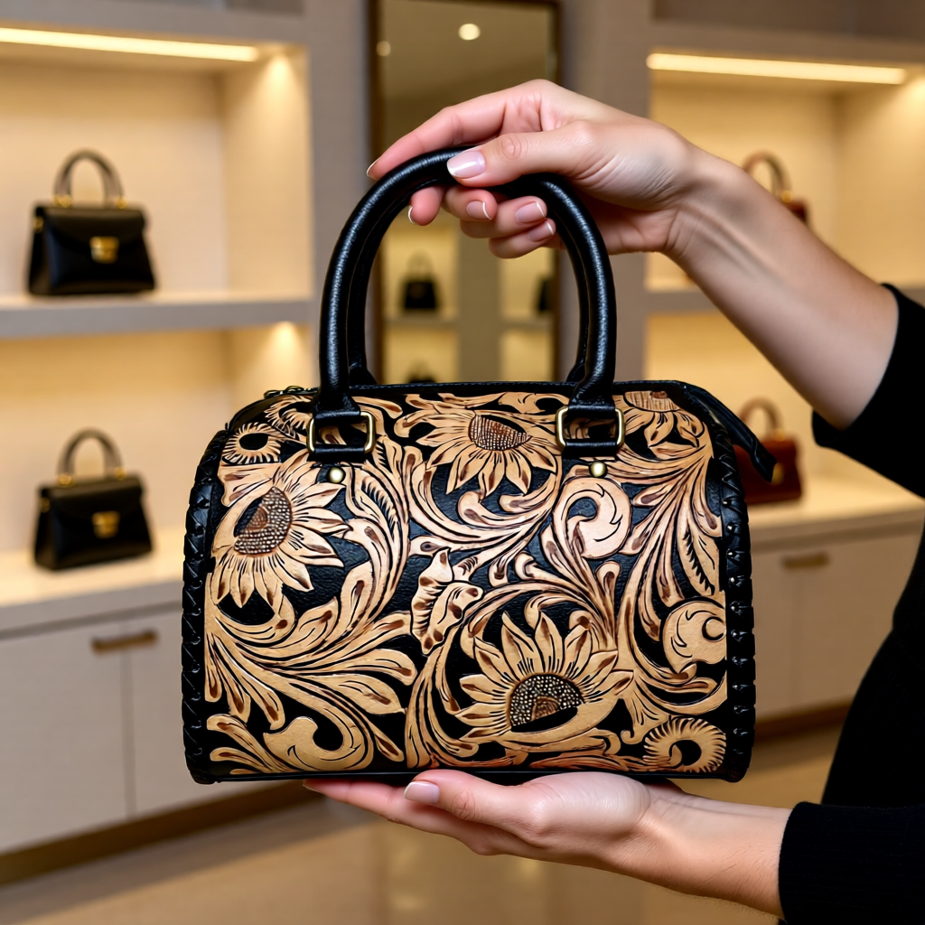 Sunflower Ridge Collection Hand Tooled  Speedy Handbag