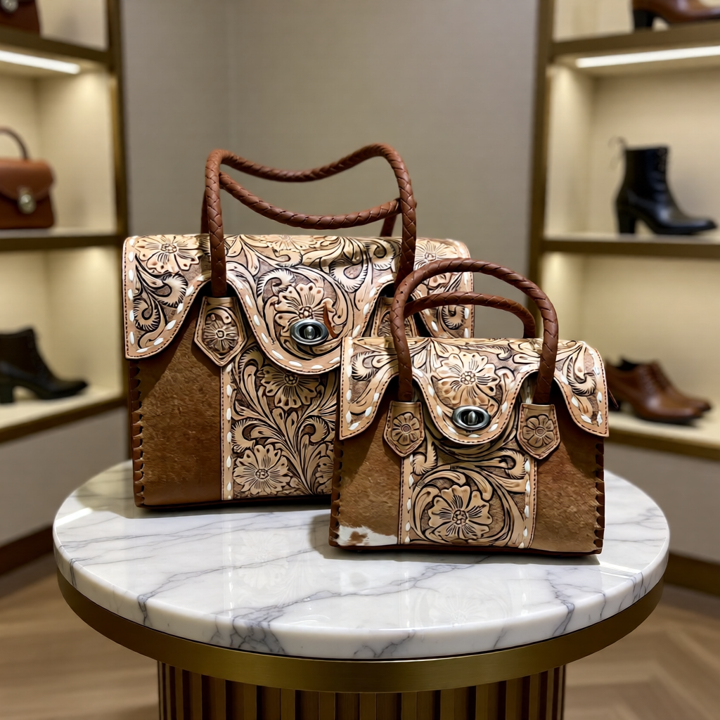 The  Juliette Hand-Tooled Leather & Hide Satchel