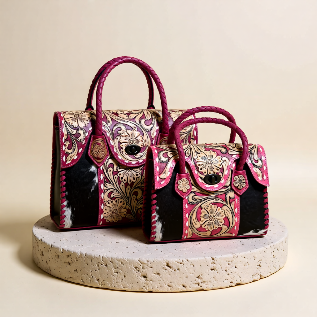 The  Juliette Hand-Tooled Leather & Hide Satchel