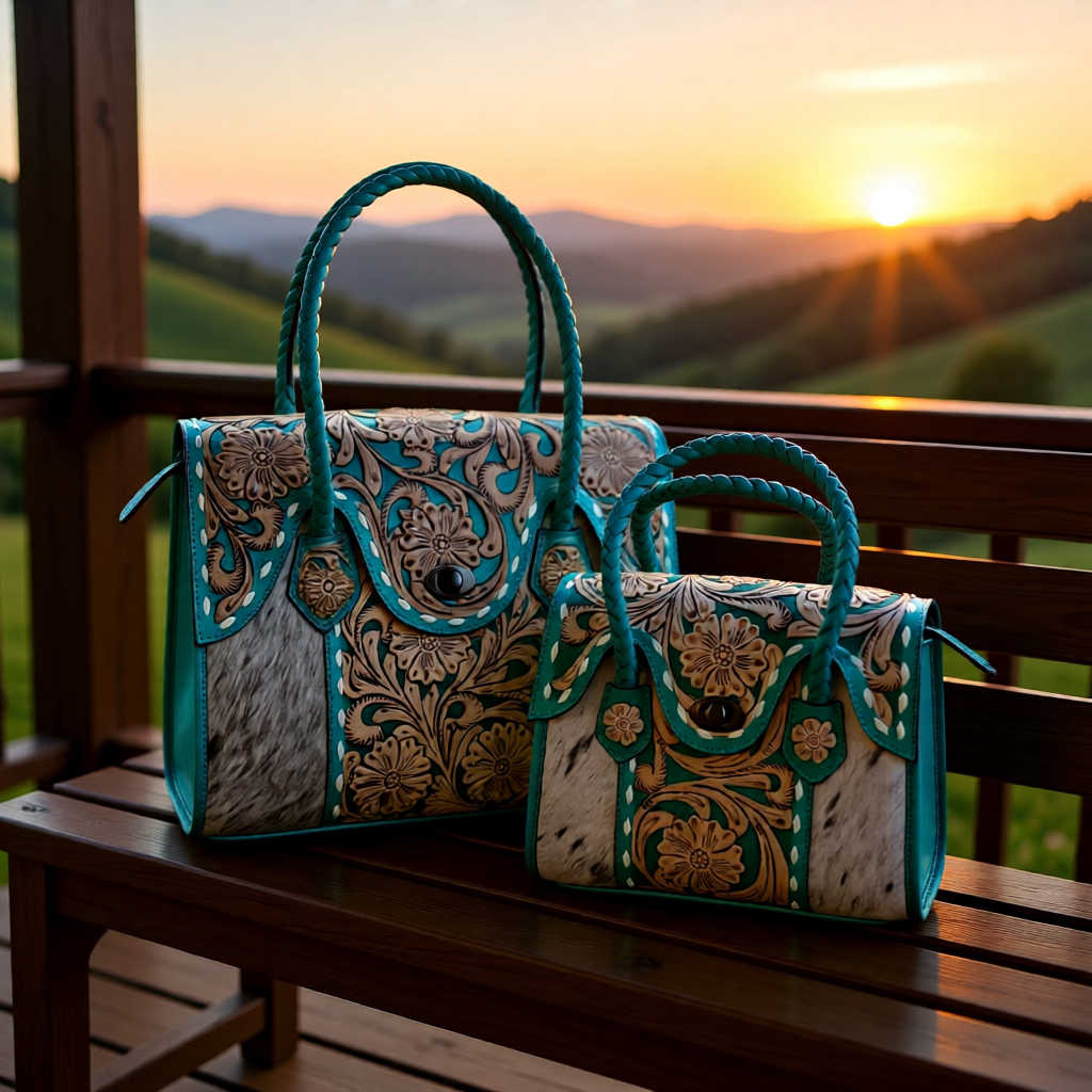 The  Juliette Hand-Tooled Leather & Hide Satchel