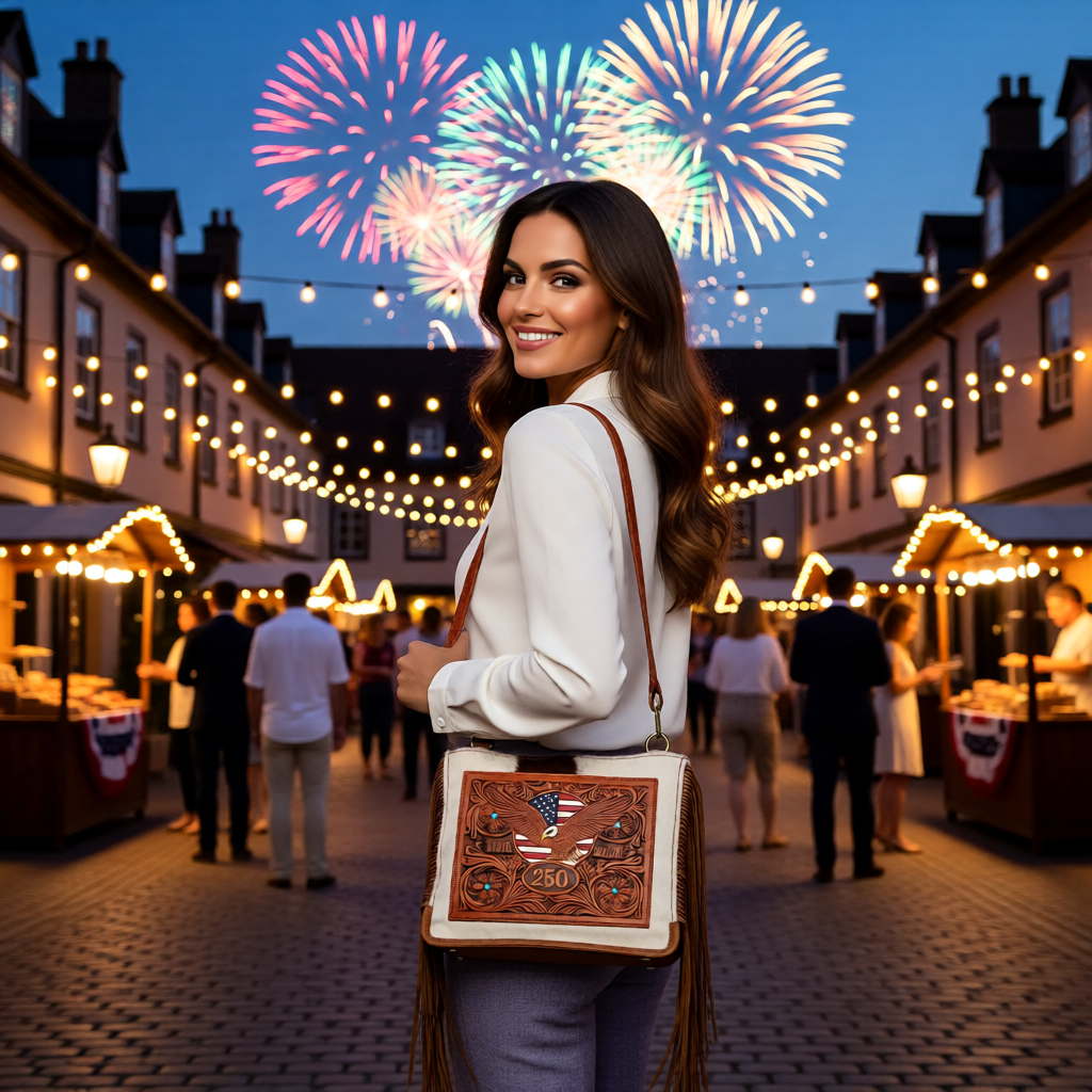 America 250 Limited Edition Tooled Leather Crossbody Bag