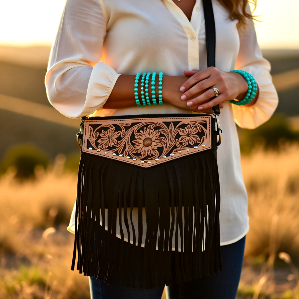 Midnight Mesa Fringe Crossbody Bag