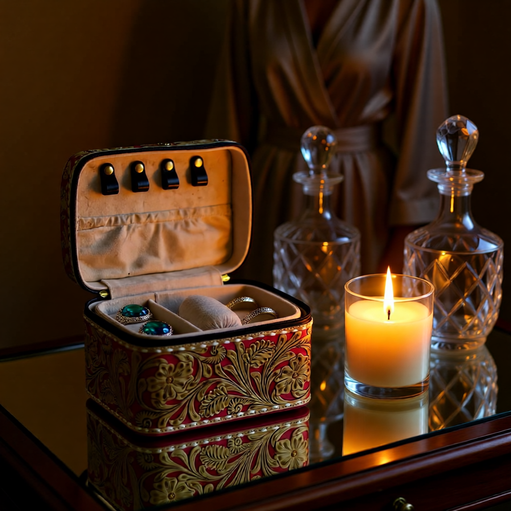 Keepsake Bloom Tooled Leather Jewelry Case