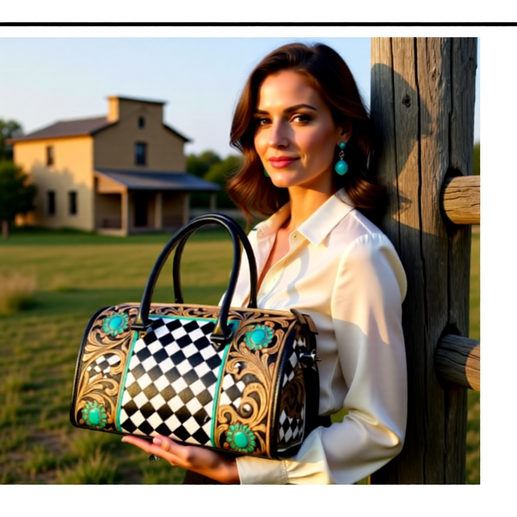 Diamond Creek Tooled Leather Speedy Bag