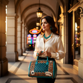 Royal Flush Tooled Leather Speedy Bag