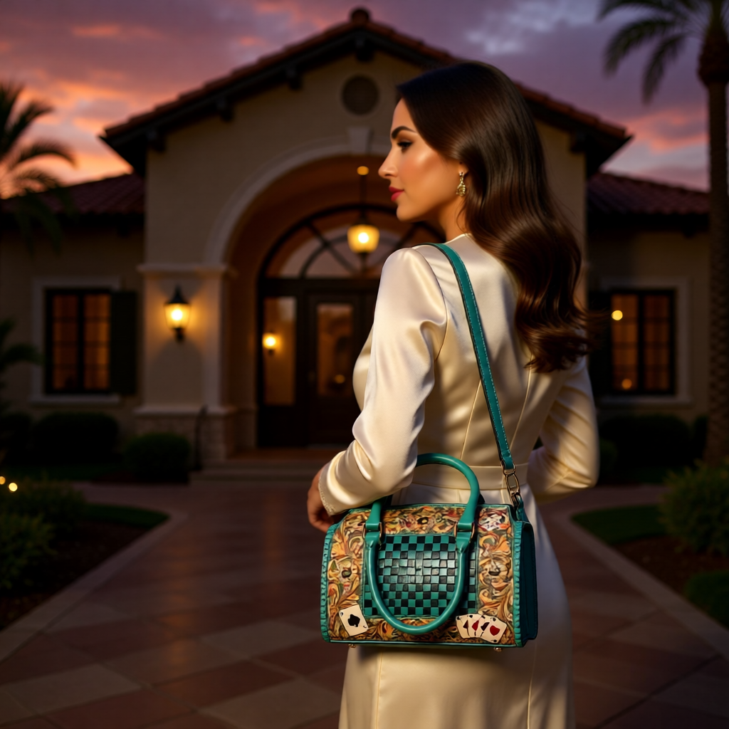 Royal Flush Tooled Leather Speedy Bag