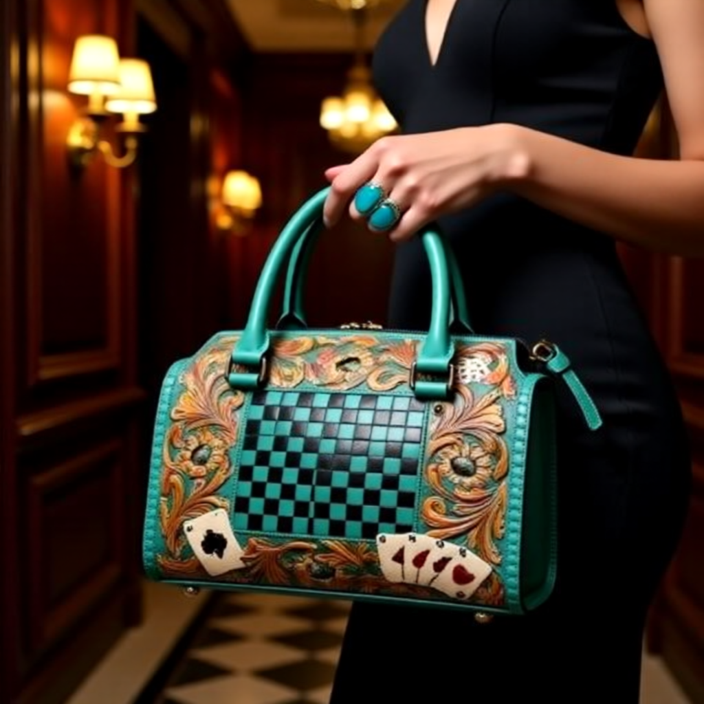 Royal Flush Tooled Leather Speedy Bag