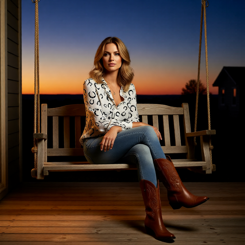 Lucky Horseshoe Western Blouse