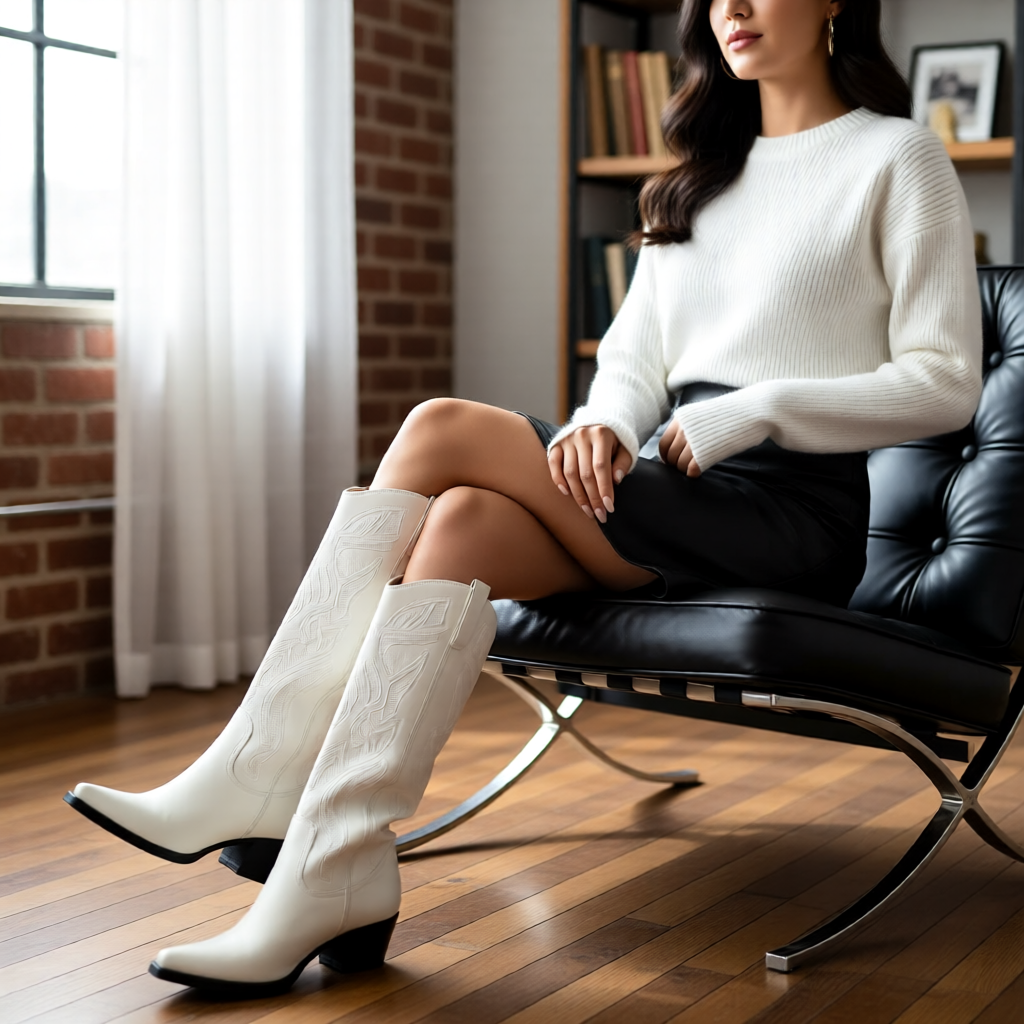 Midnight Faux Leather A-Line Skort