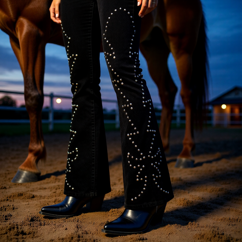 The Jolene Studded Bootcut Jeans