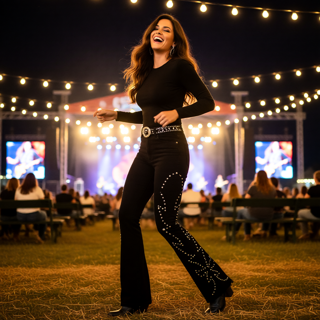 The Jolene Studded Bootcut Jeans