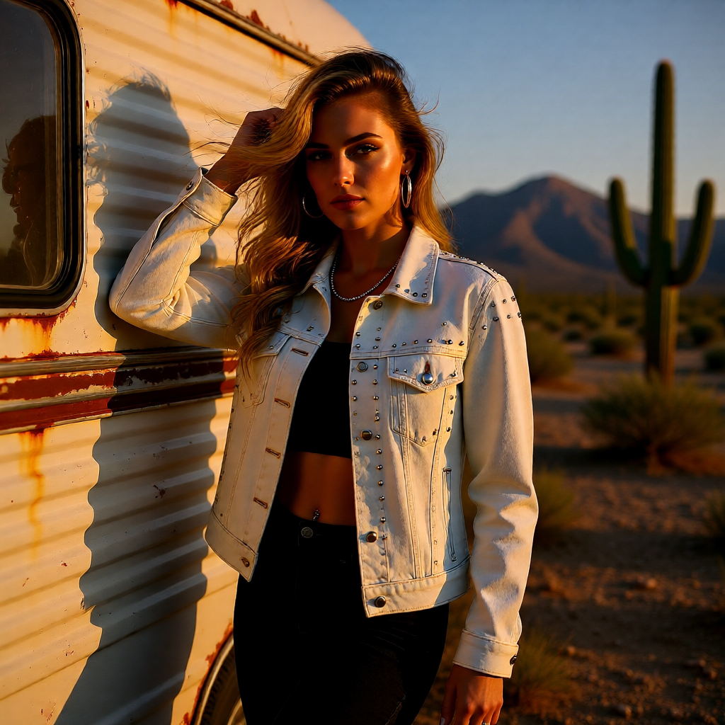 The Santa Fe Starlight Studded Denim Jacket