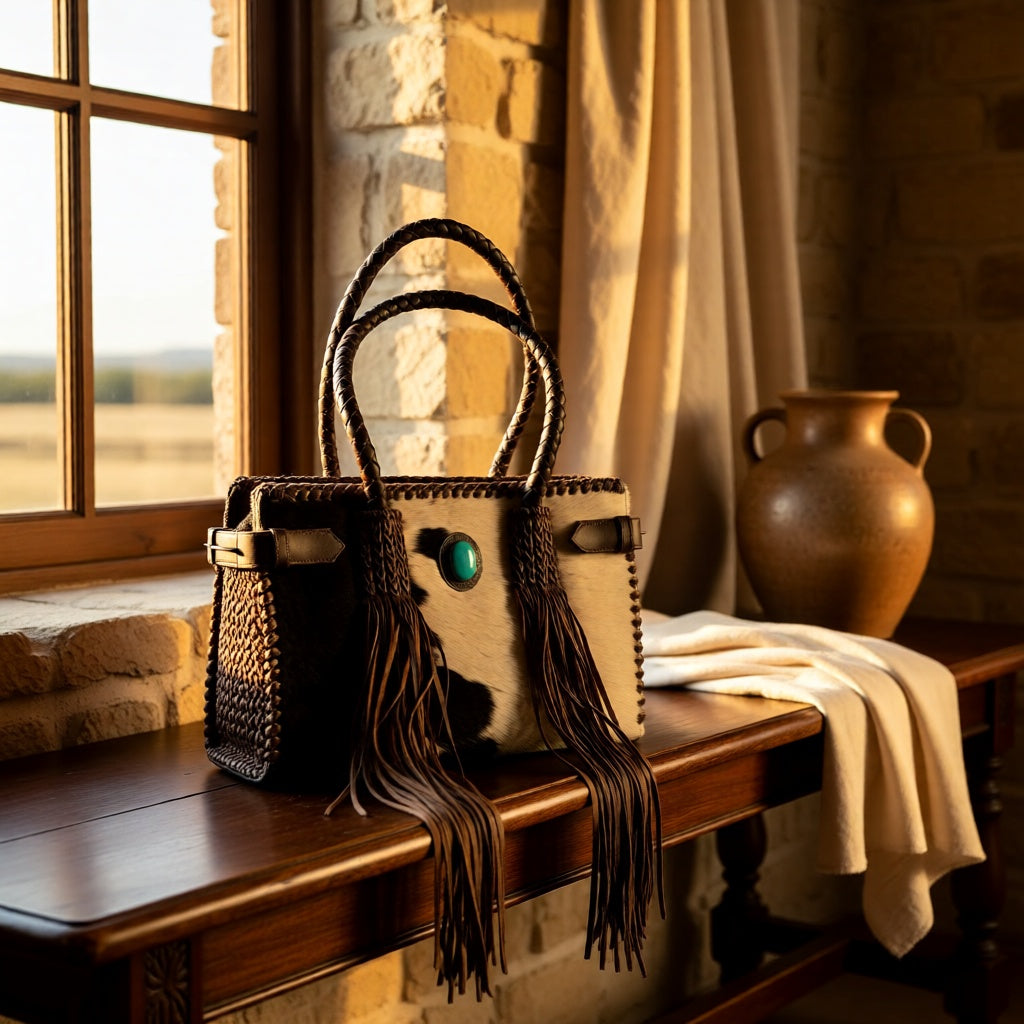 The Dakota Darling Fringe Satchel – Western Cowhide Leather Fringe Handbag