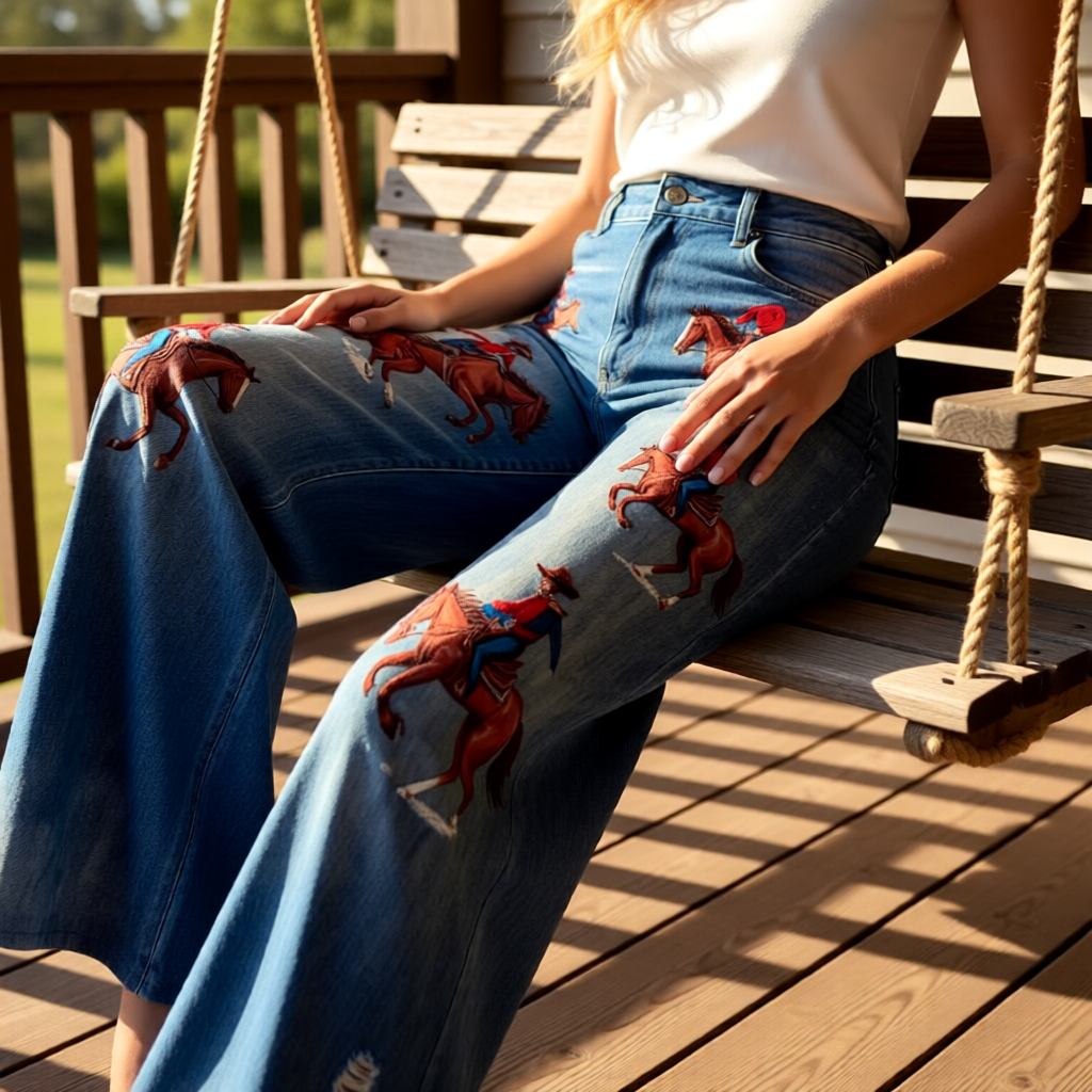 The Desert Rider Western Print Trousers