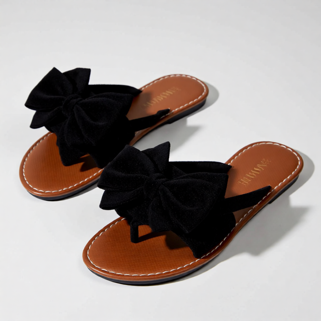 Sweetheart Bow Flat Slide Sandals