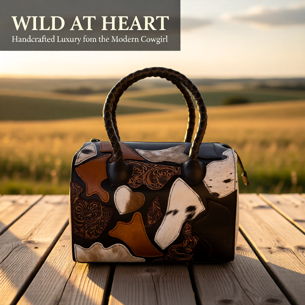 The Patch Heart - Tooled and Hide Handbag