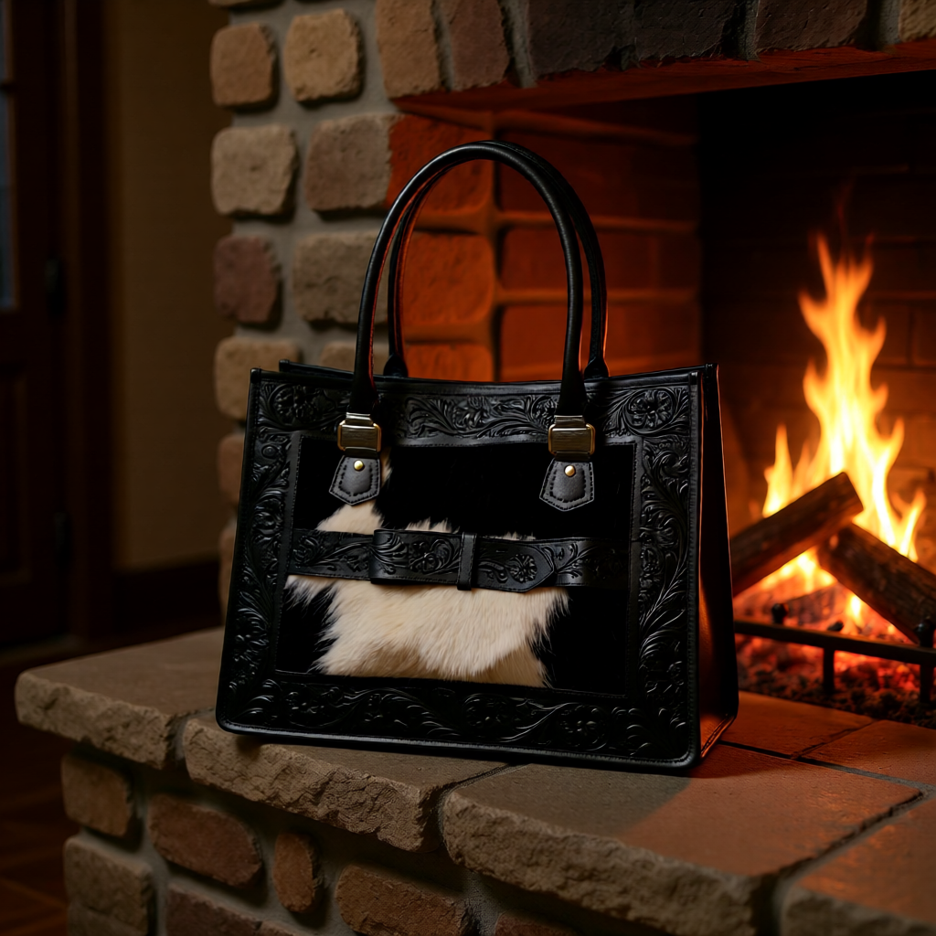 The Buckle Belle – Custom Cowhide Tote