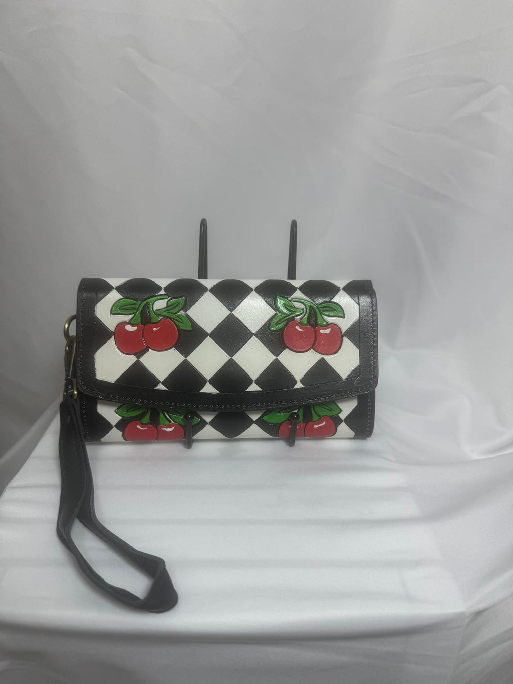 Cherry Diamond Hand-Painted Wallet