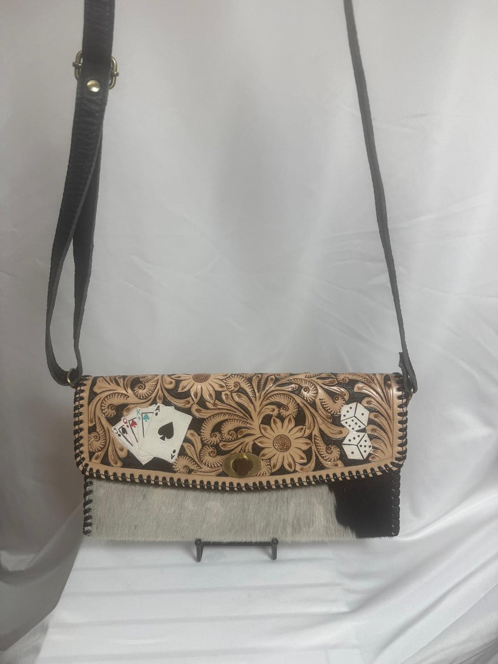 Wild Card Tooled Hide Crossbody