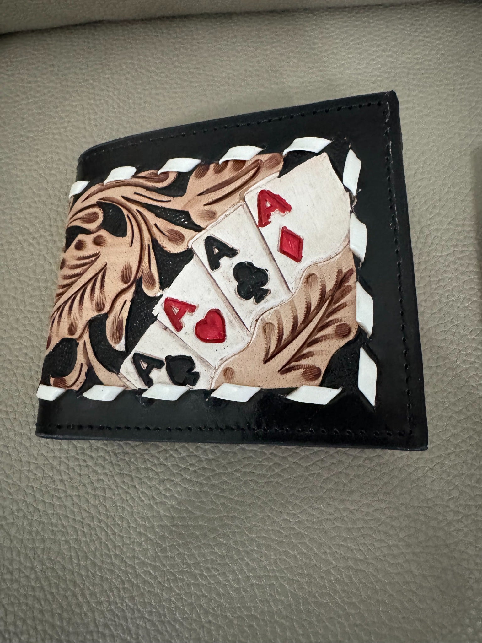 The High Roller Hand-Tooled Leather Wallet