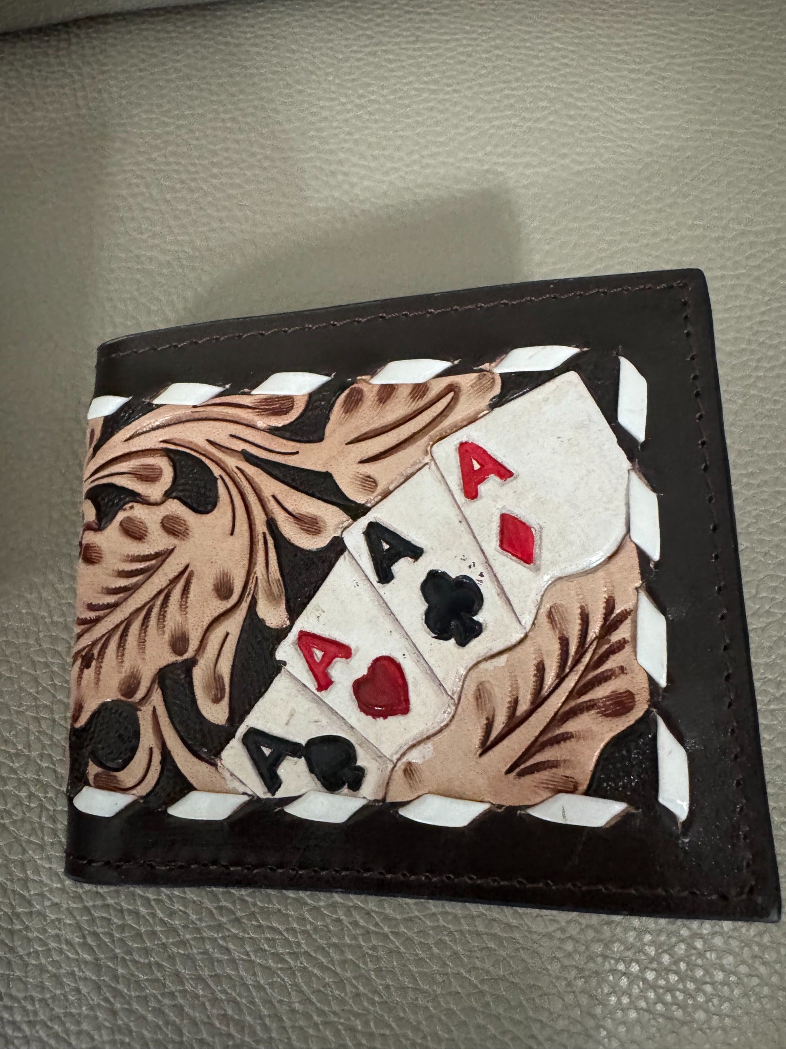 The High Roller Hand-Tooled Leather Wallet