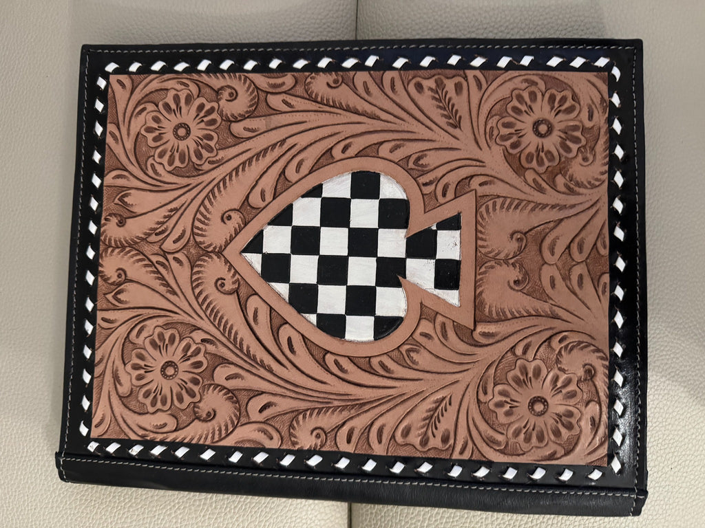 The Wild Card Portfolio Hair-On-Hide & Hand-Tooled Leather Executive Portfolio
