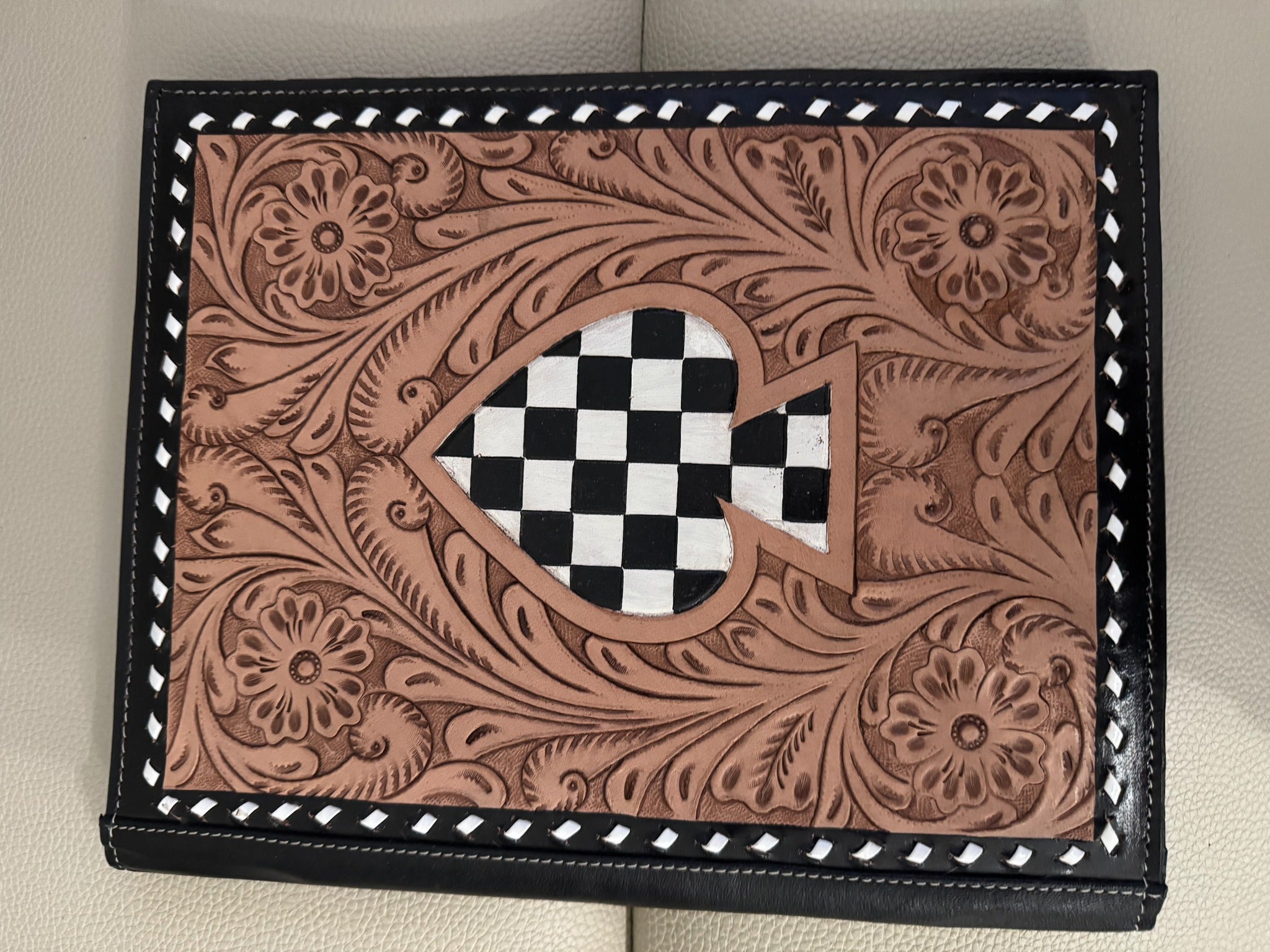The Wild Card Portfolio Hair-On-Hide & Hand-Tooled Leather Executive Portfolio