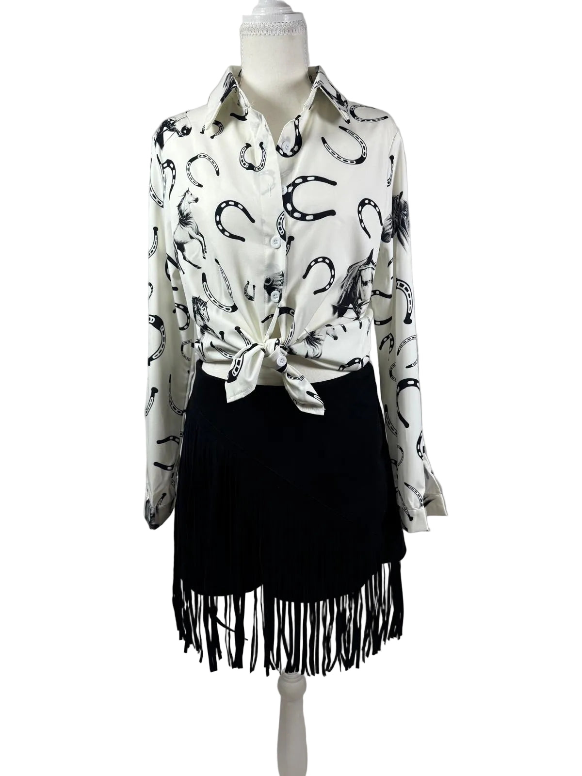 Lucky Horseshoe Western Blouse