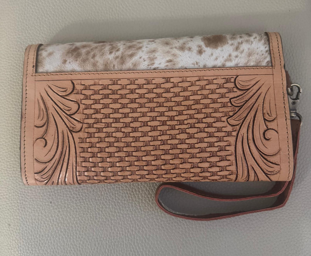 Desert Sunset Hand-Painted Leather Wallet