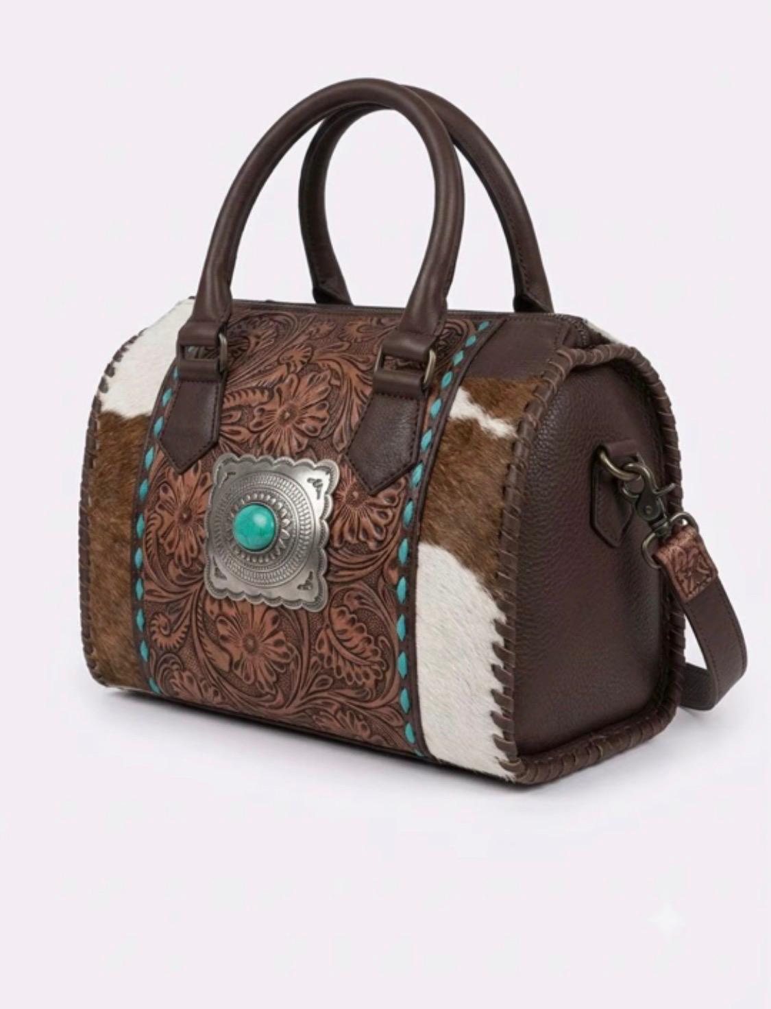 Turquoise Renegade Tooled Hide Speedy Bag