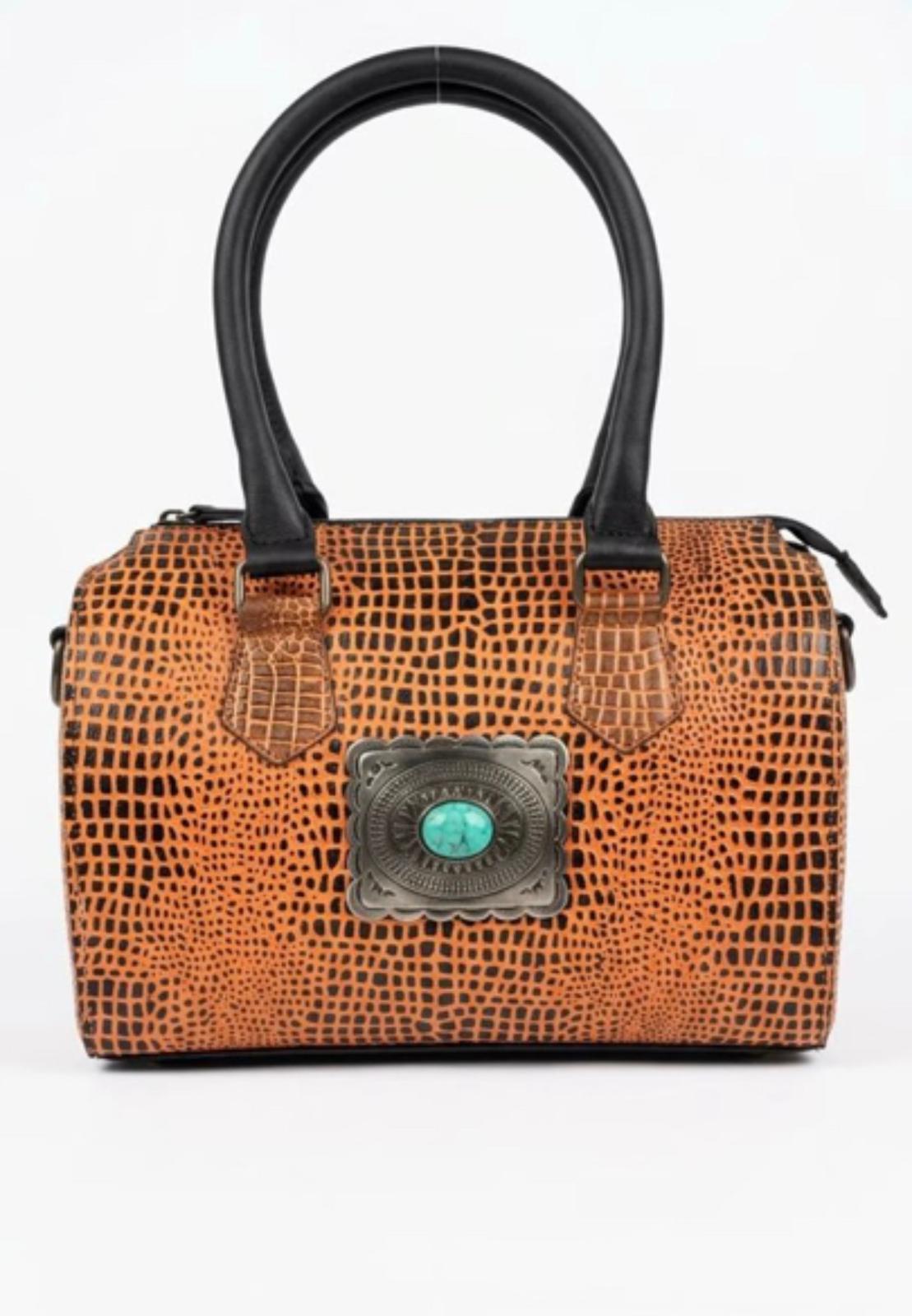 Desert Jewel Medium Speedy Handbag –Embossed Genuine Leather Women's Handbag