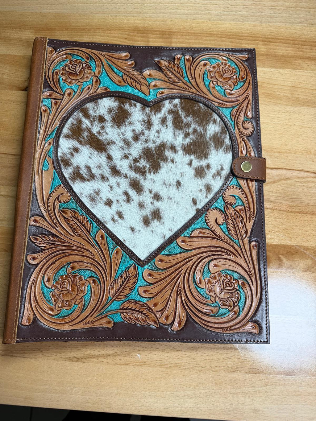 The Wild Portfolio Hair-On-Hide & Hand-Tooled Leather Executive Portfolio