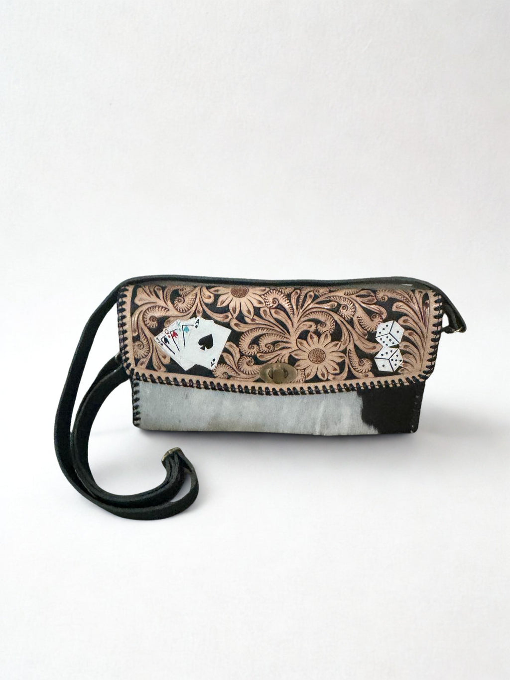 Wild Card Tooled Hide Crossbody