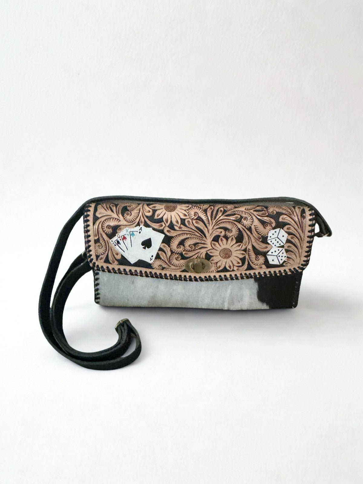 Wild Card Tooled Hide Crossbody