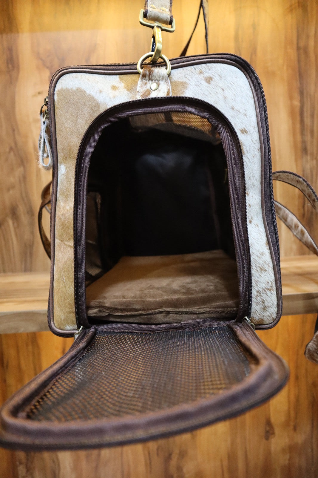 Ranch Rover Cowhide Pet Carrier
