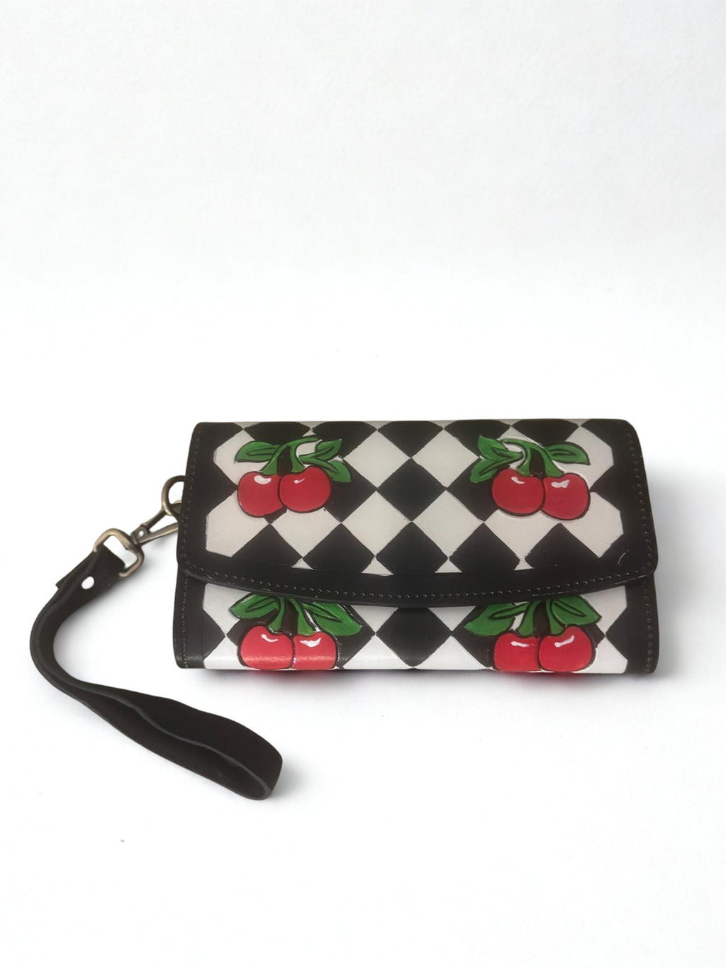 Cherry Diamond Hand-Painted Wallet