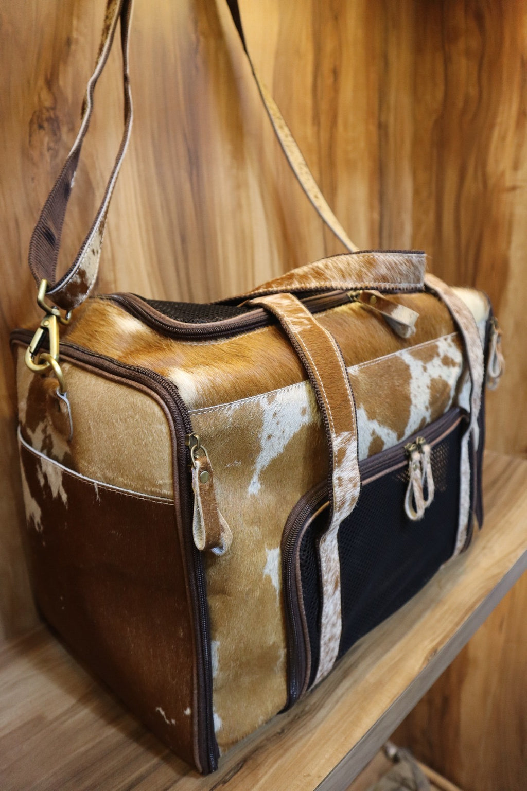 Ranch Rover Cowhide Pet Carrier