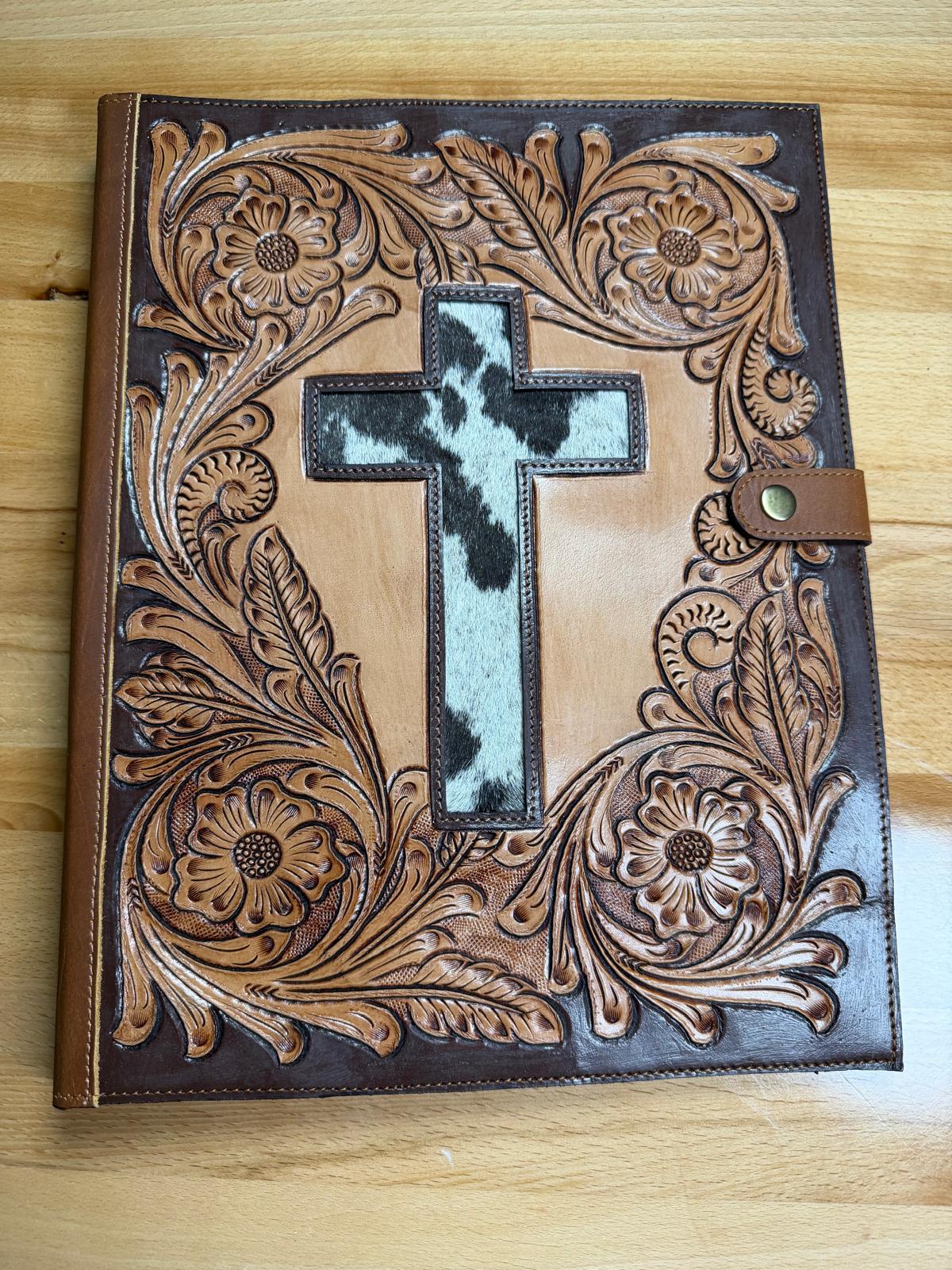 The Wild Portfolio Hair-On-Hide & Hand-Tooled Leather Executive Portfolio