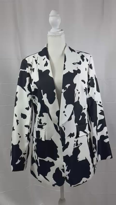 Western Cowhide Print Blazer – Cowgirl Boutique Statement Jacket
