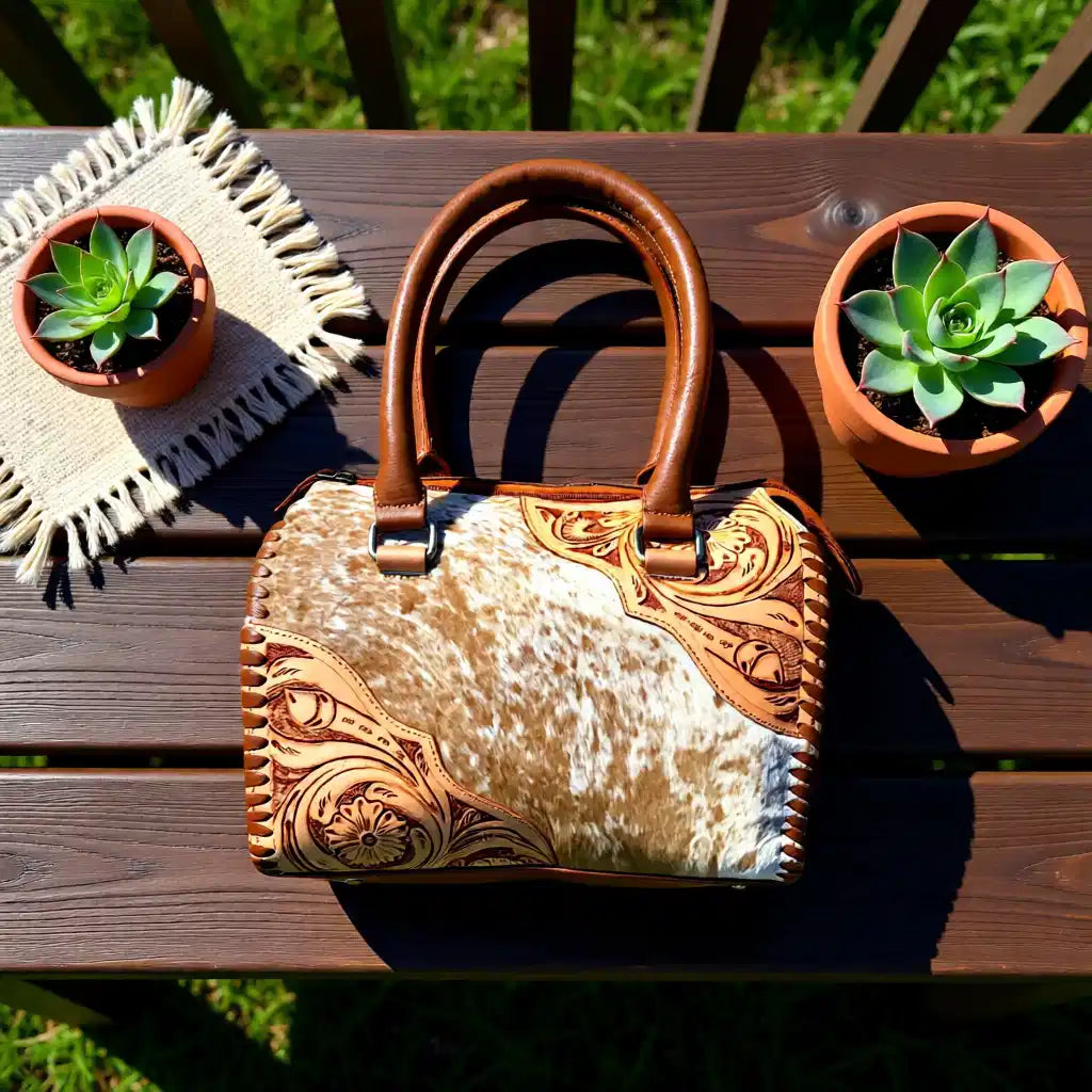 Ranch House Hide Speedy – Genuine Leather Hair-on-Hide Western Handbag
