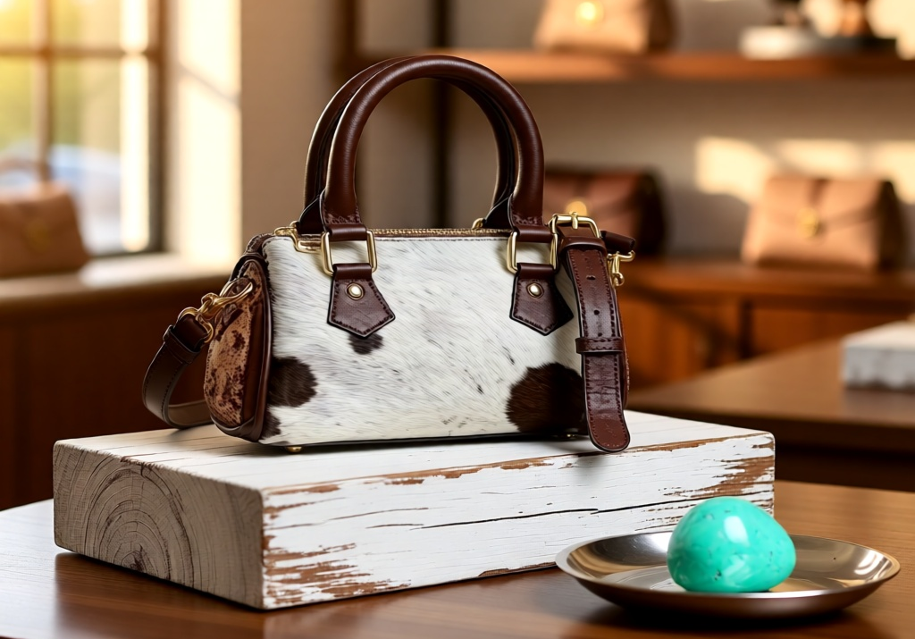 Spotted Sweetheart Mini Cowhide Satchel Bag
