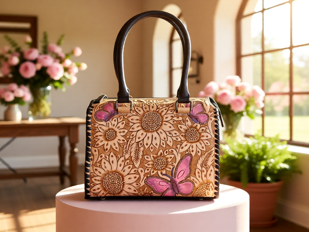 Blushing Butterfly Tooled Speedy Bag