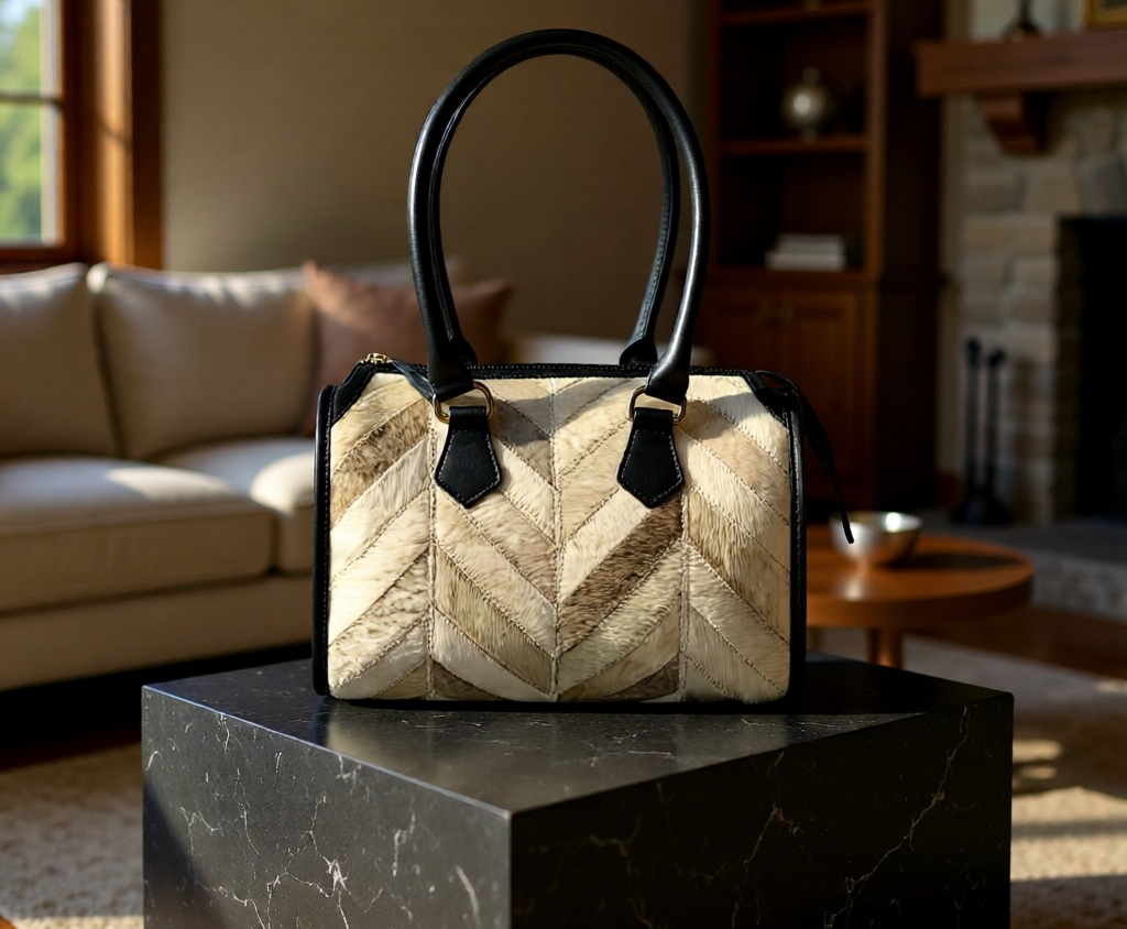 Silver Sage Hair-On-Hide Medium Speedy Bag